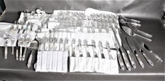 108 Piece Georg Jensen 'Acorn' Sterling Silver Flatware Set with Many Extras