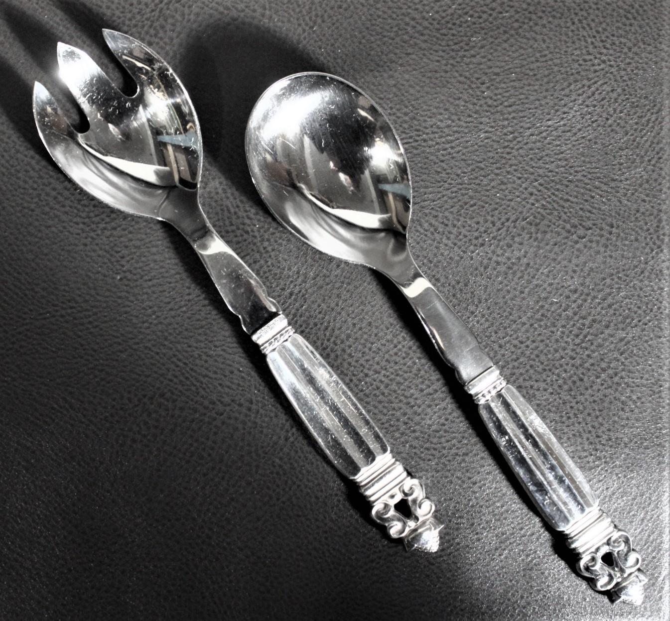 108 Piece Georg Jensen 'Acorn' Sterling Silver Flatware Set with Many Extras In Good Condition In Hamilton, Ontario