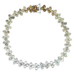 108 RBC Bracciale con linea di dichiarazione in oro con diamanti bianchi e colorati