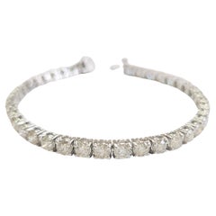 Bracciale Tennis con Diamanti Naturali da 10,80 Carati in Oro Bianco 14 Carati