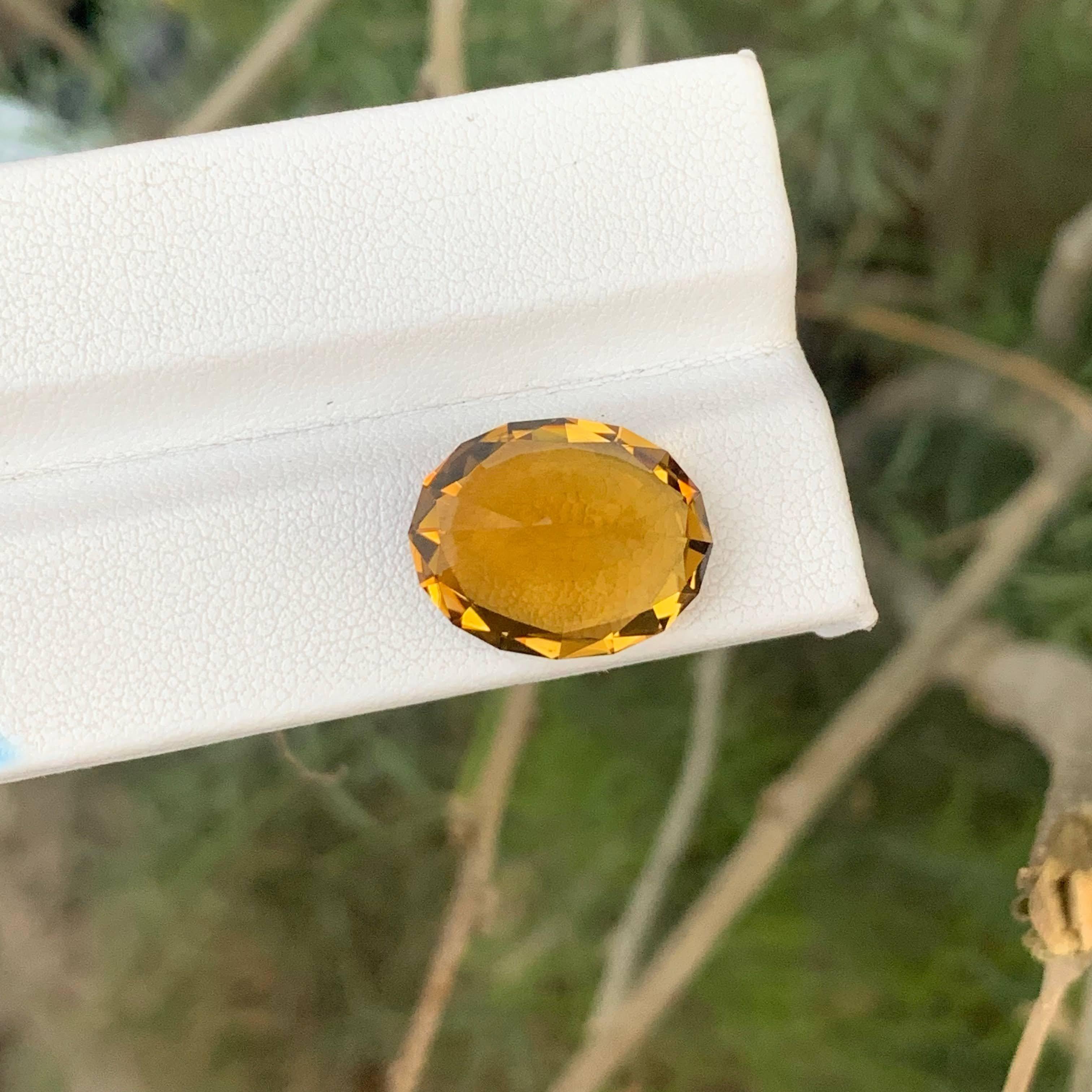 10.80 Carat Natural Loose Brownish Color Citrine Oval Cut Brazilian Gemstone en vente 5