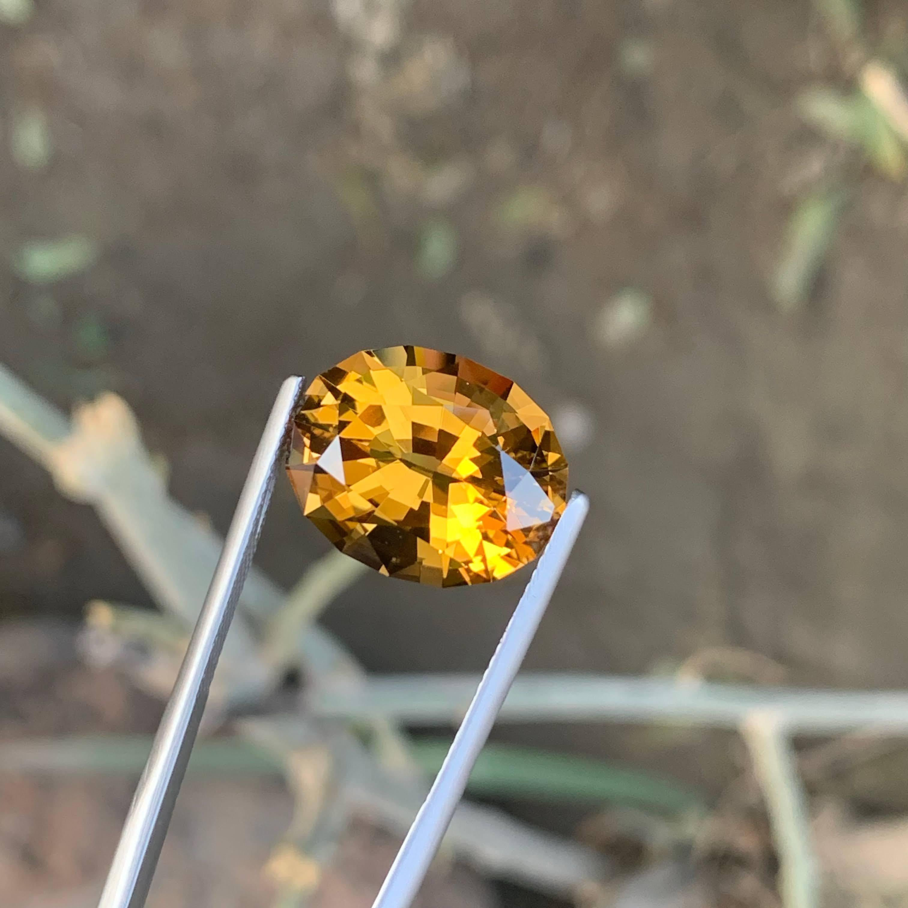 Taille ovale 10.80 Carat Natural Loose Brownish Color Citrine Oval Cut Brazilian Gemstone en vente