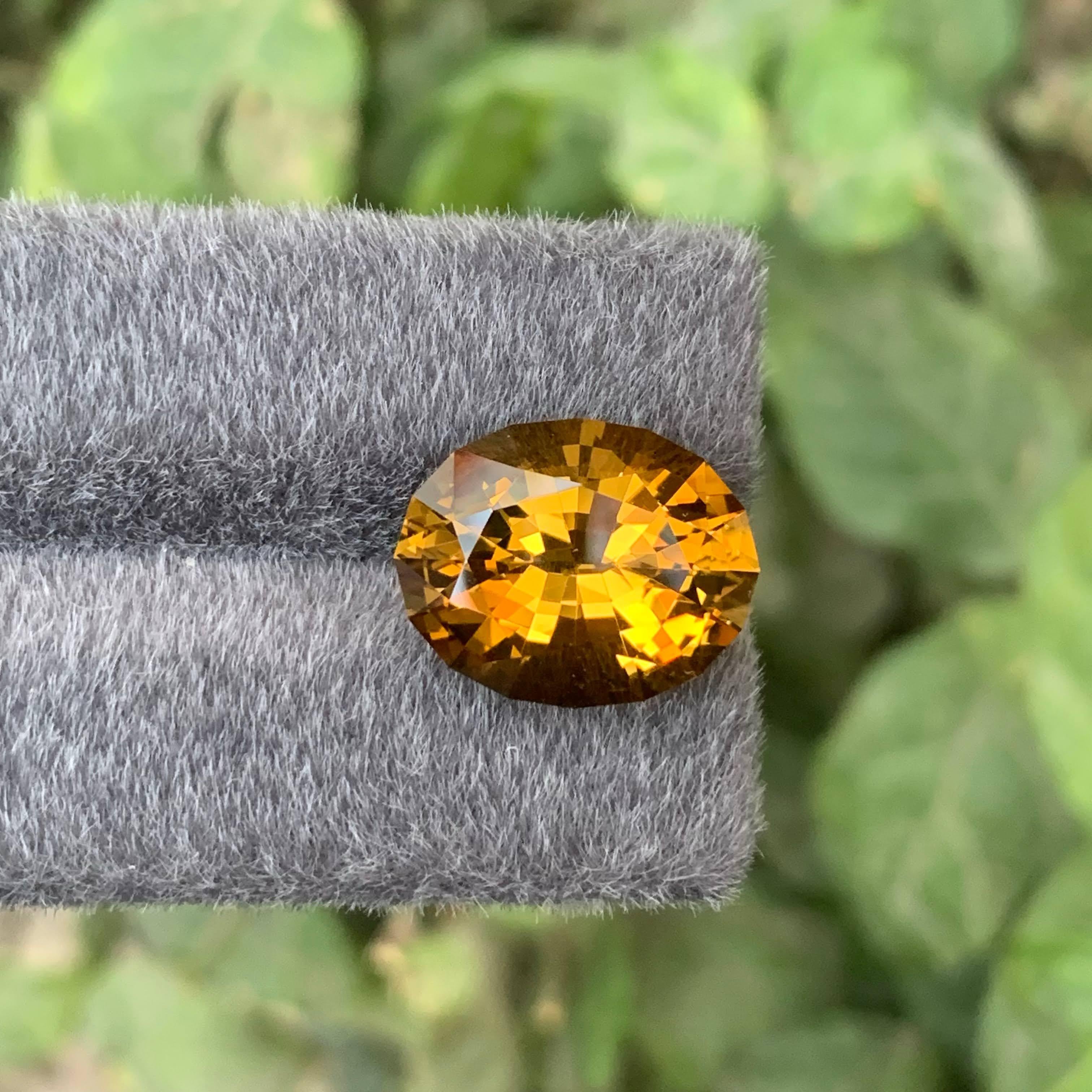 10.80 Carat Natural Loose Brownish Color Citrine Oval Cut Brazilian Gemstone en vente 2