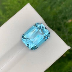 10.80 Carat Natural Loose Sky Color Topaz Stone Cushion Cut African Gemstone