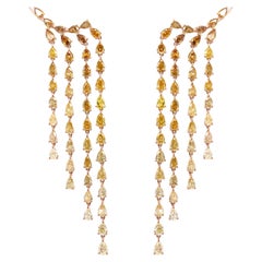 Boucles d'oreilles manchette en diamant jaune fantaisie 10,80 carats, carats par Juhi