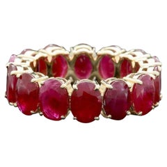 Bague en or jaune massif 14 carats avec rubis rouge naturel de 10,80 carats