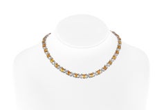 10.81 Carat Diamond and 29.36 Carat Yellow Sapphire Necklace