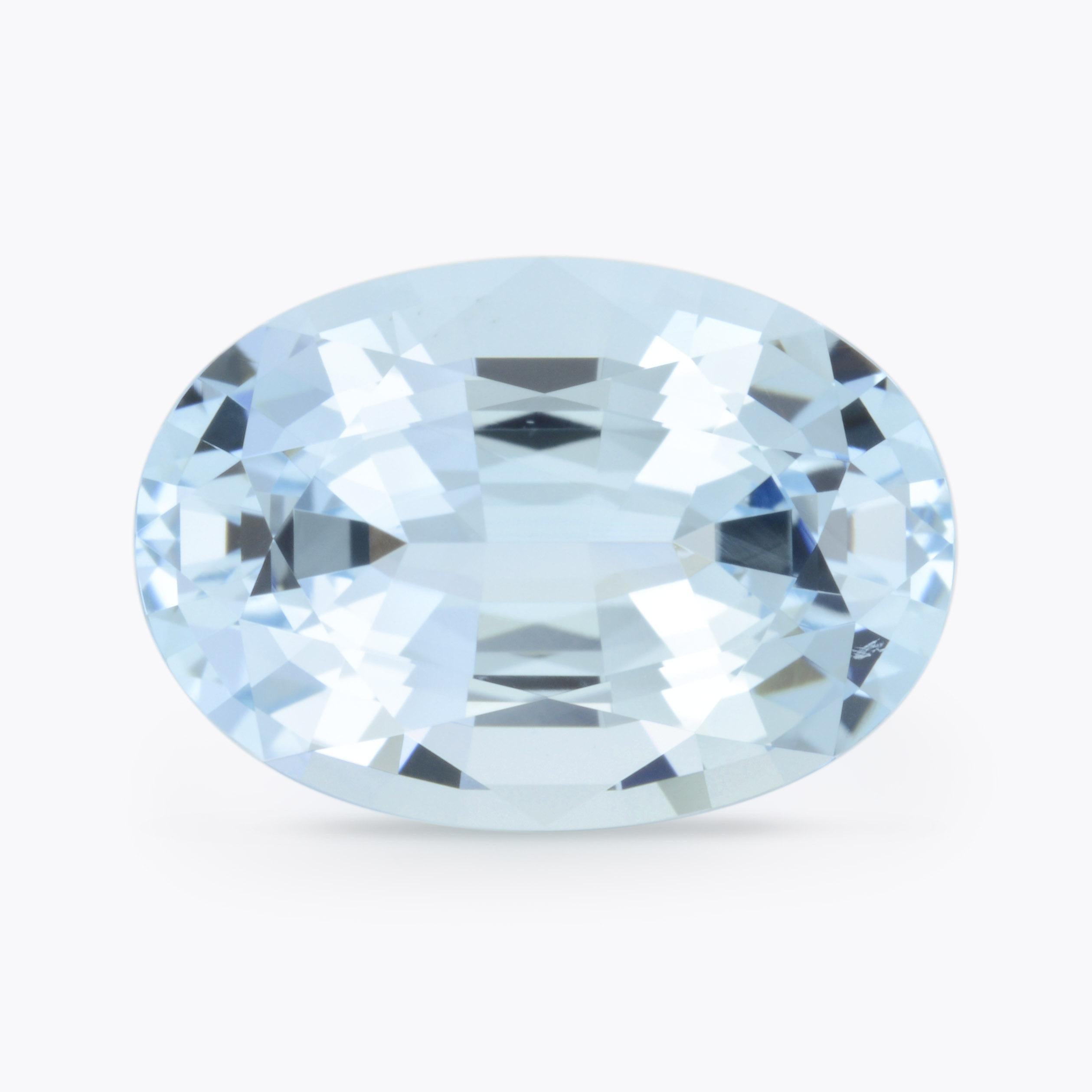 Taille ovale 10.81 Ct Oval Aquamarine Gem - Luxe fin pour bijoux personnalisés par Merkaba Jewelry en vente