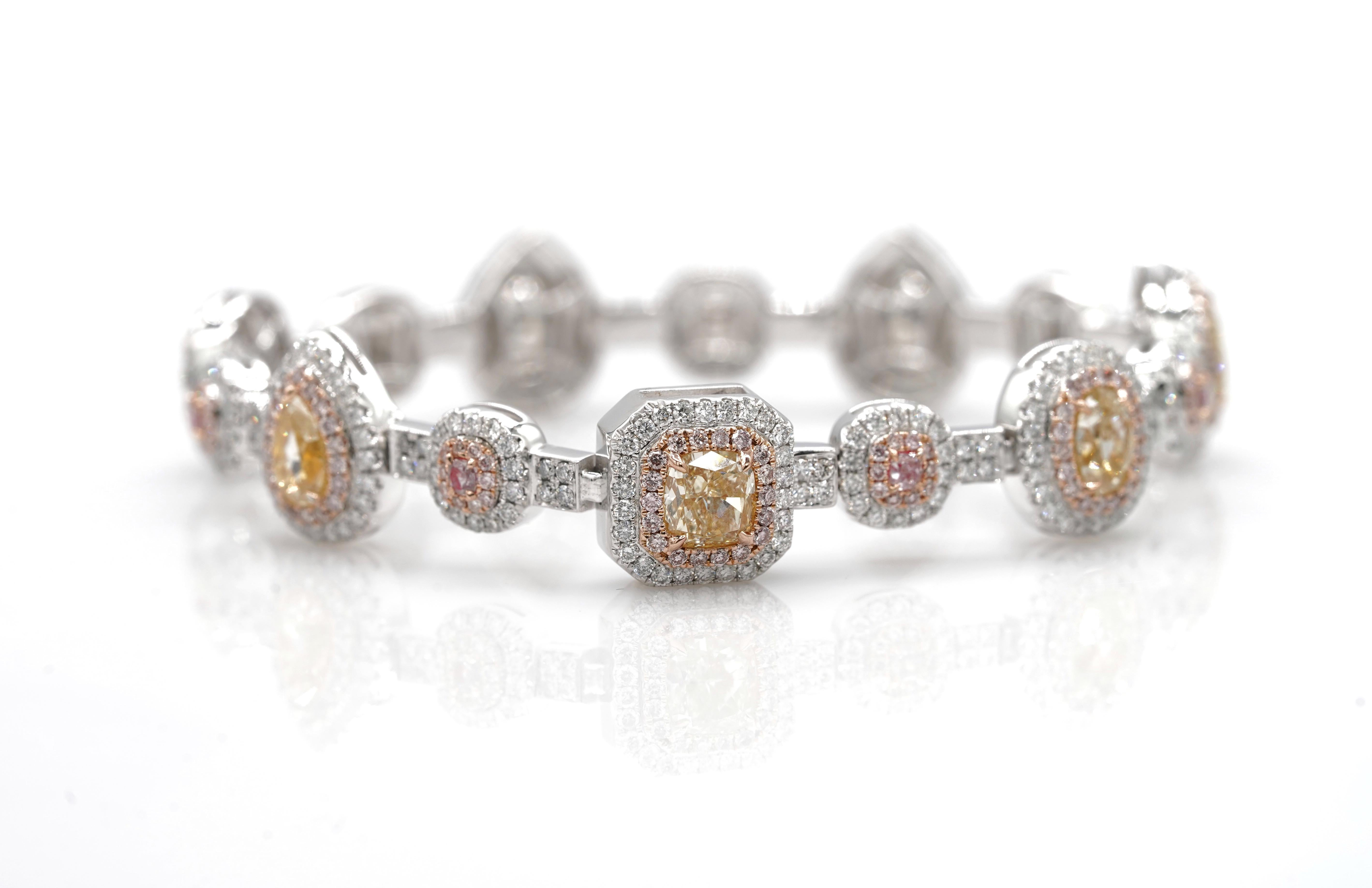 Art déco Bracelet de diamants multiformes de 10,82 carats en vente