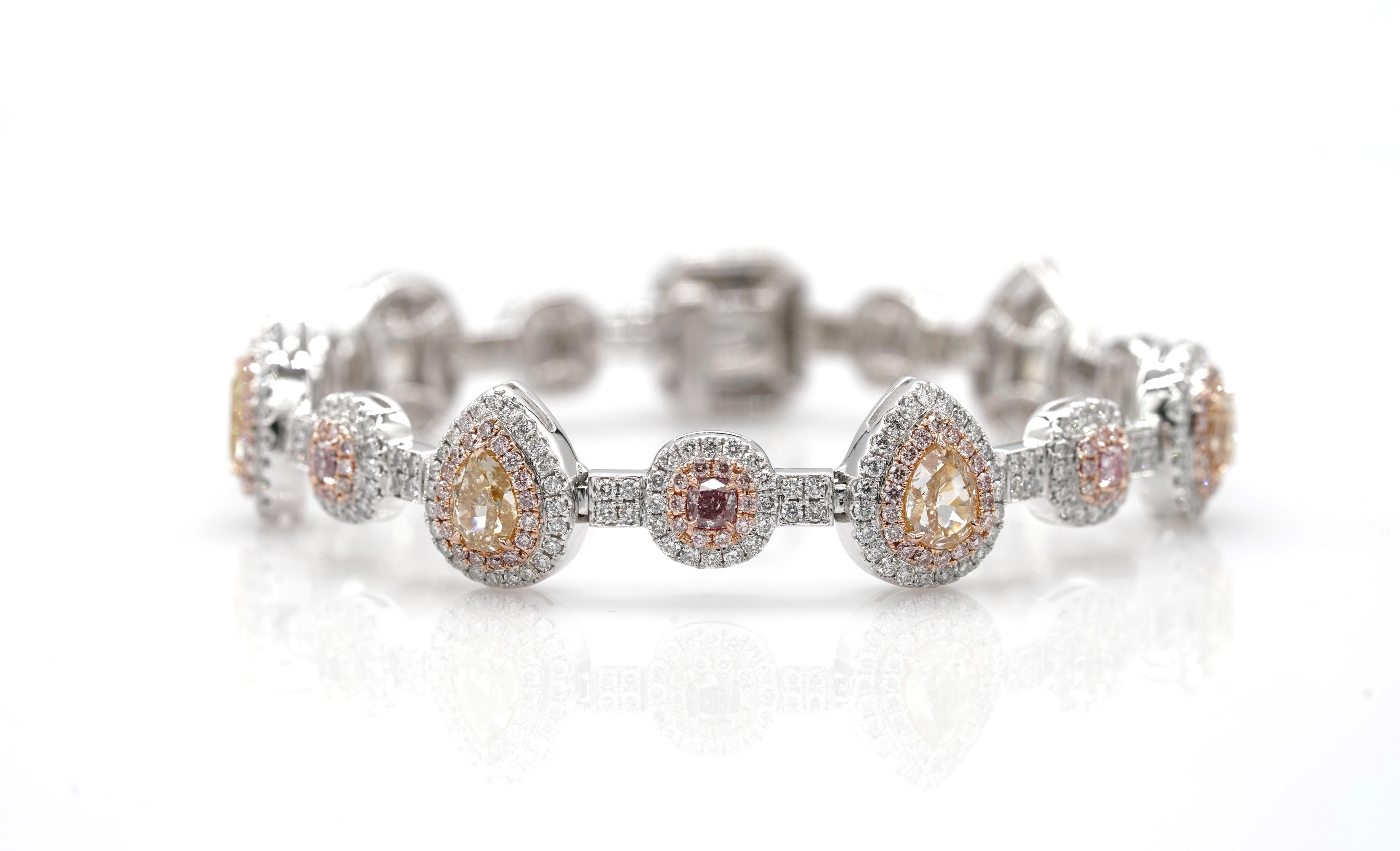 Taille radiant Bracelet de diamants multiformes de 10,82 carats en vente