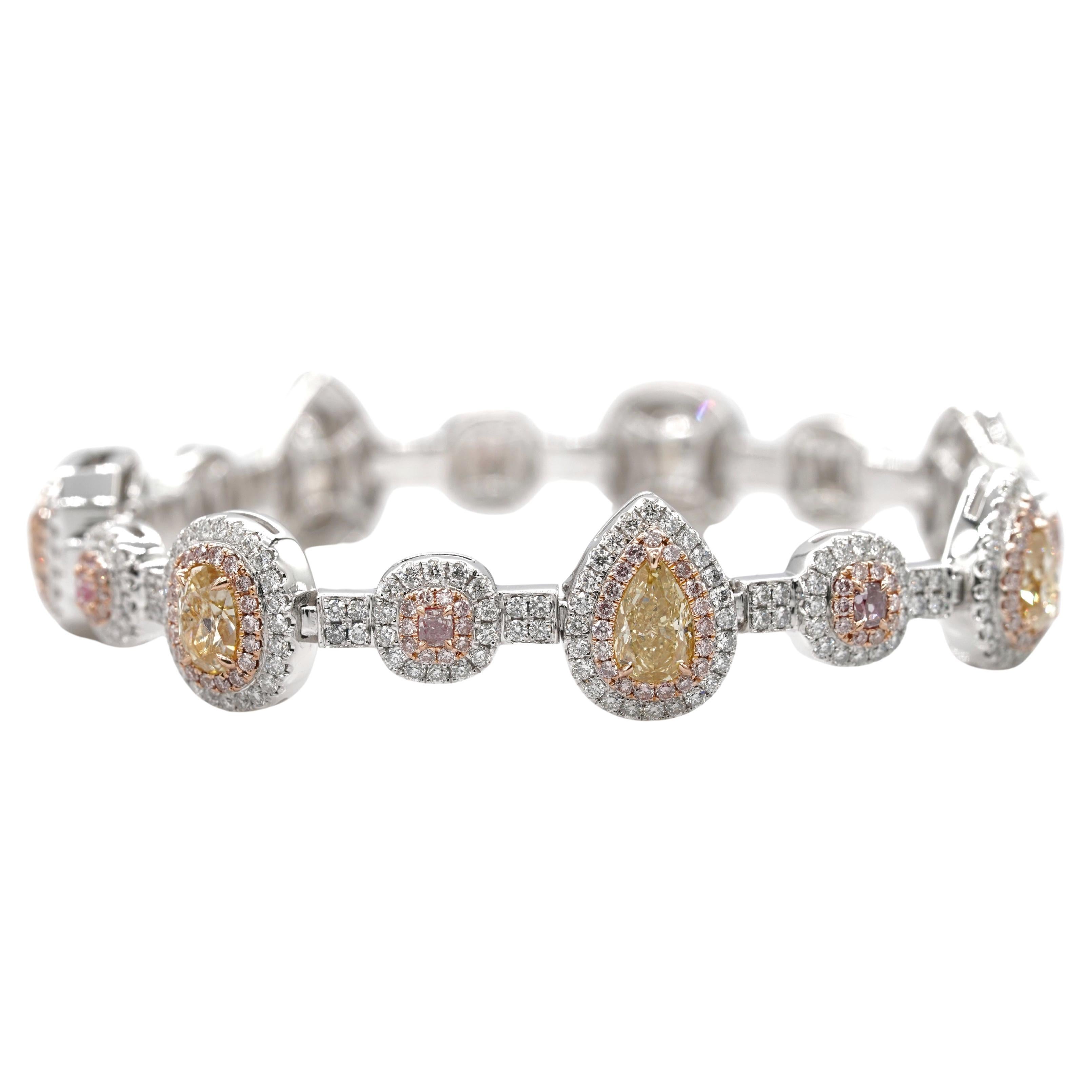 Bracelet de diamants multiformes de 10,82 carats en vente