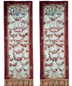 1082 -  Handgewebte Aubusson-Portiere, Frankreich, Mitte des 19. Jahrhunderts, Paar