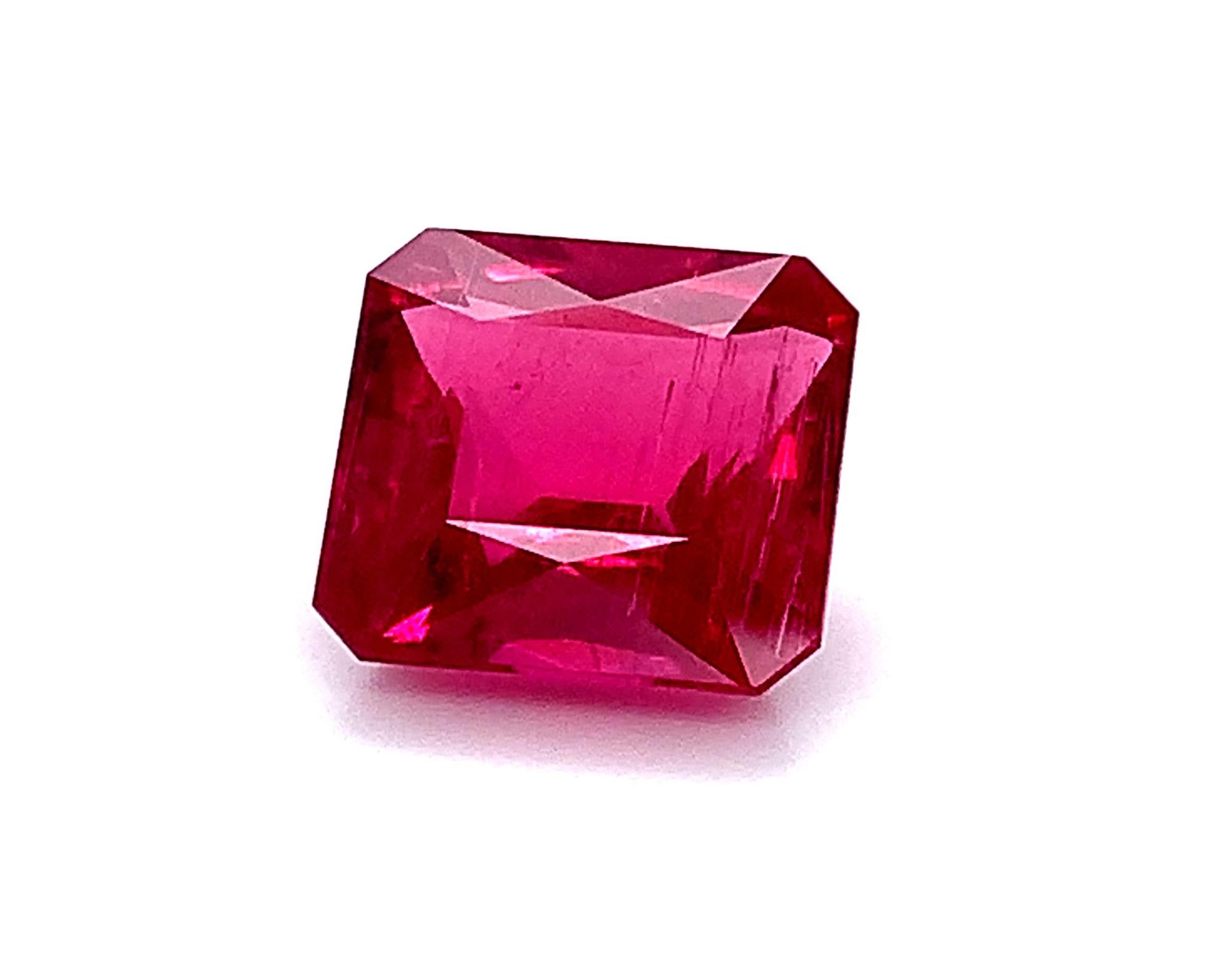 10.83 Carat Red Rubellite Tourmaline, GIA, Unset Pendant, Enhancer Gem In New Condition In Los Angeles, CA