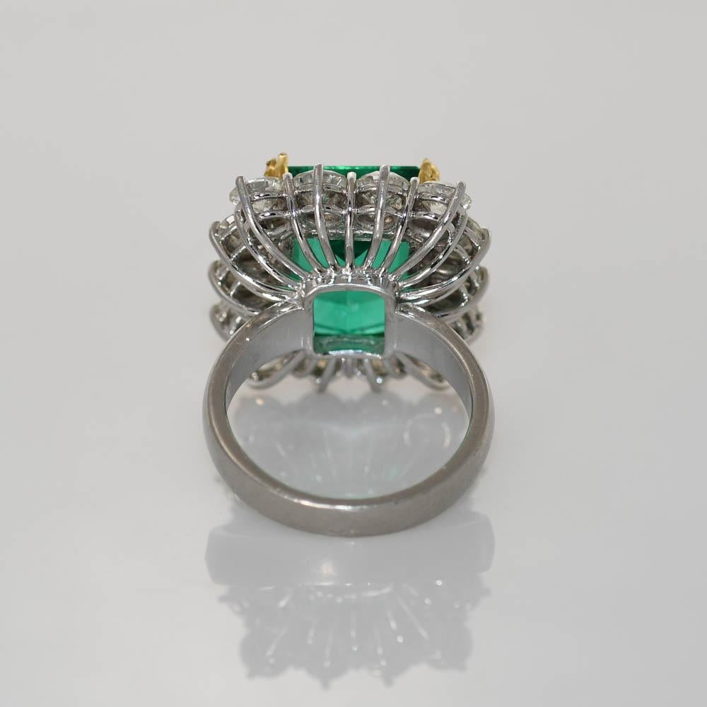 10.83 Emerald with GIA & AGL with Diamond Mount containing  In Excellent Condition In Laguna Beach, CA
