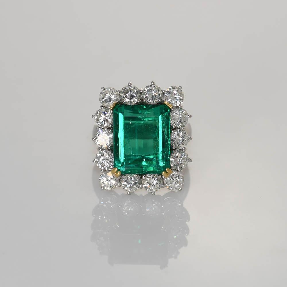 10.83 Emerald with GIA & AGL with Diamond Mount containing  1