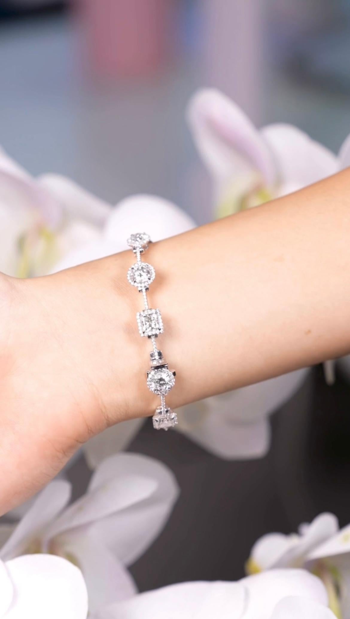 10,83ct Multi Shape Diamant-Armband im Zustand „Neu“ im Angebot in Los Angeles, CA