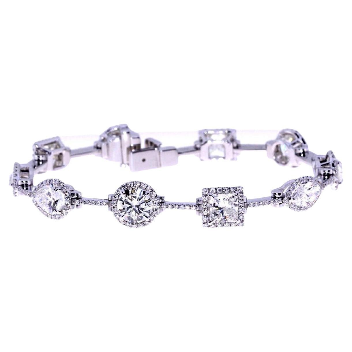10.83ct Multi Shape Diamond Bracelet For Sale
