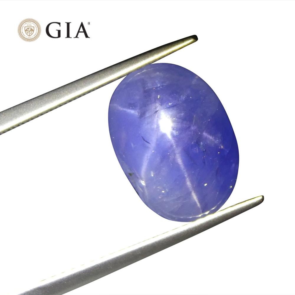 10.83ct Oval Cabochon Blue Star Sapphire GIA Certified For Sale 7