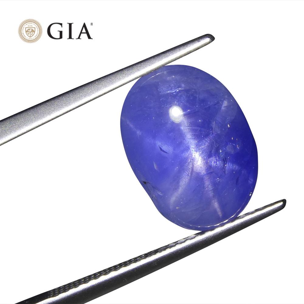 Oval Cut 10.83ct Oval Cabochon Blue Star Sapphire GIA Certified For Sale