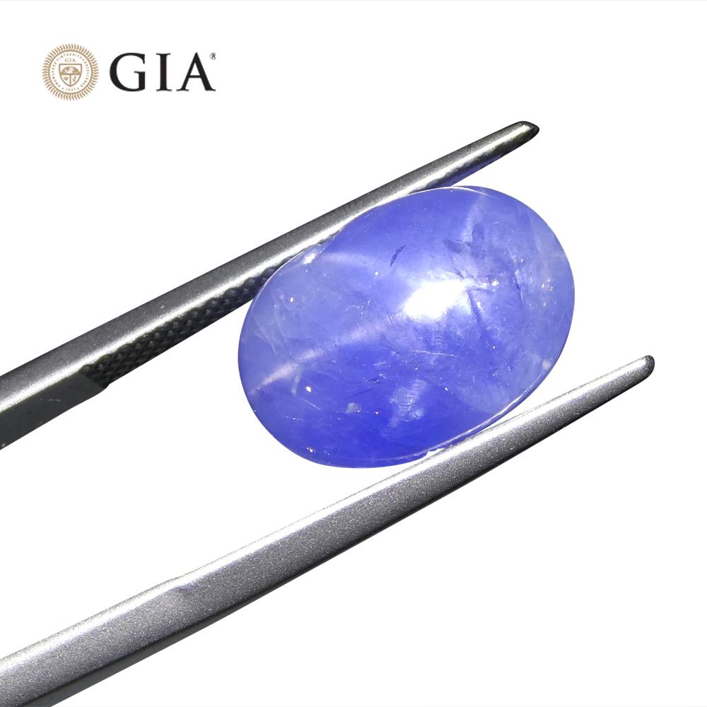 10.83ct Oval Cabochon Blue Star Sapphire GIA Certified For Sale 1