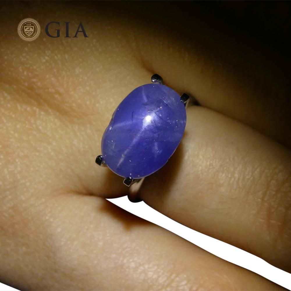 10.83ct Oval Cabochon Blue Star Sapphire GIA Certified For Sale 2