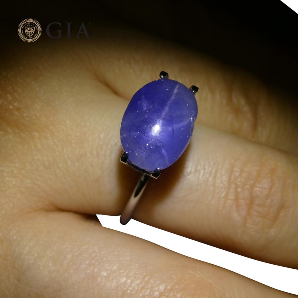 10.83ct Oval Cabochon Blue Star Sapphire GIA Certified For Sale 3