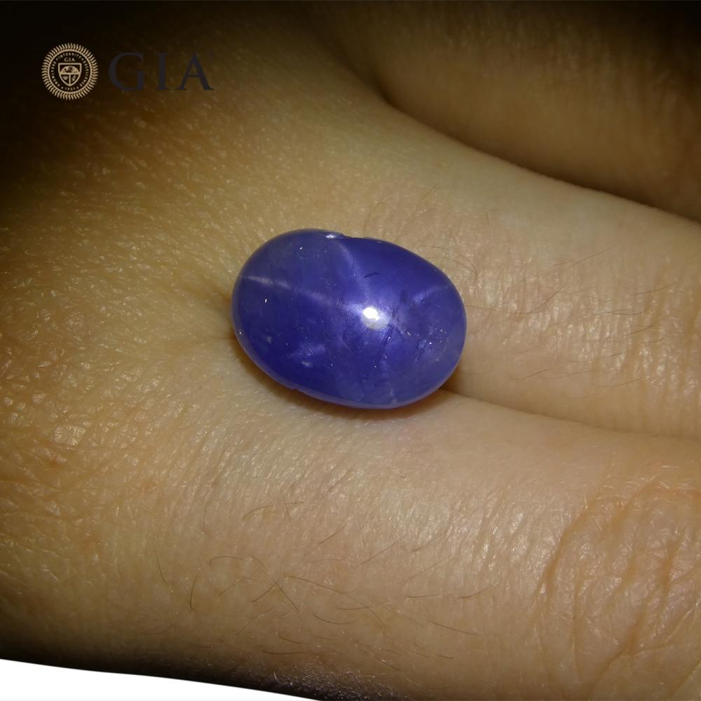 10.83ct Oval Cabochon Blue Star Sapphire GIA Certified For Sale 3