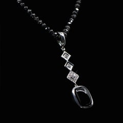 10.84 Carat Spinel Black Cushion Cabochon Diamond Enhancer Natalie Barney