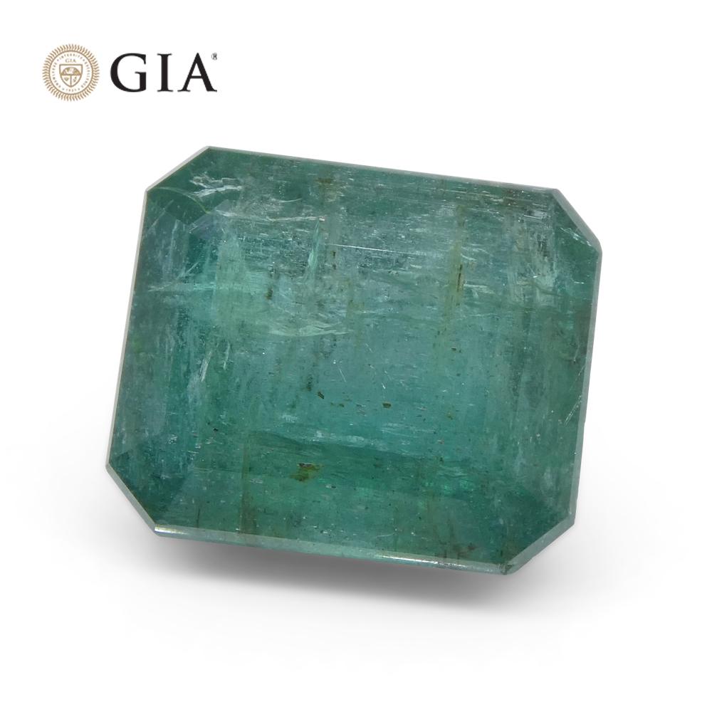 10.84ct Octagonal/Emerald Cut Green Emerald GIA Certified For Sale 6