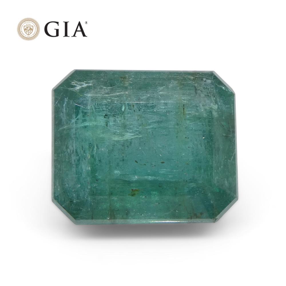 10.84ct Octagonal/Emerald Cut Green Emerald GIA Certified For Sale 7