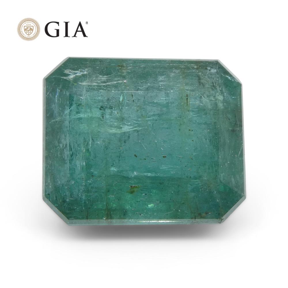 Women's or Men's 10.84ct Octagonal/Emerald Cut Green Emerald GIA Certified For Sale