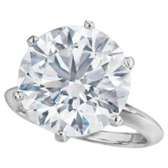 Anillo de diamantes redondos Golconda de 10,85 quilates D VVS1 Tipo IIA  Certificado GIA