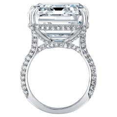 10.85 Carat Emerald-Cut Diamond Ring Type IIA D Color, Internally Flawless
