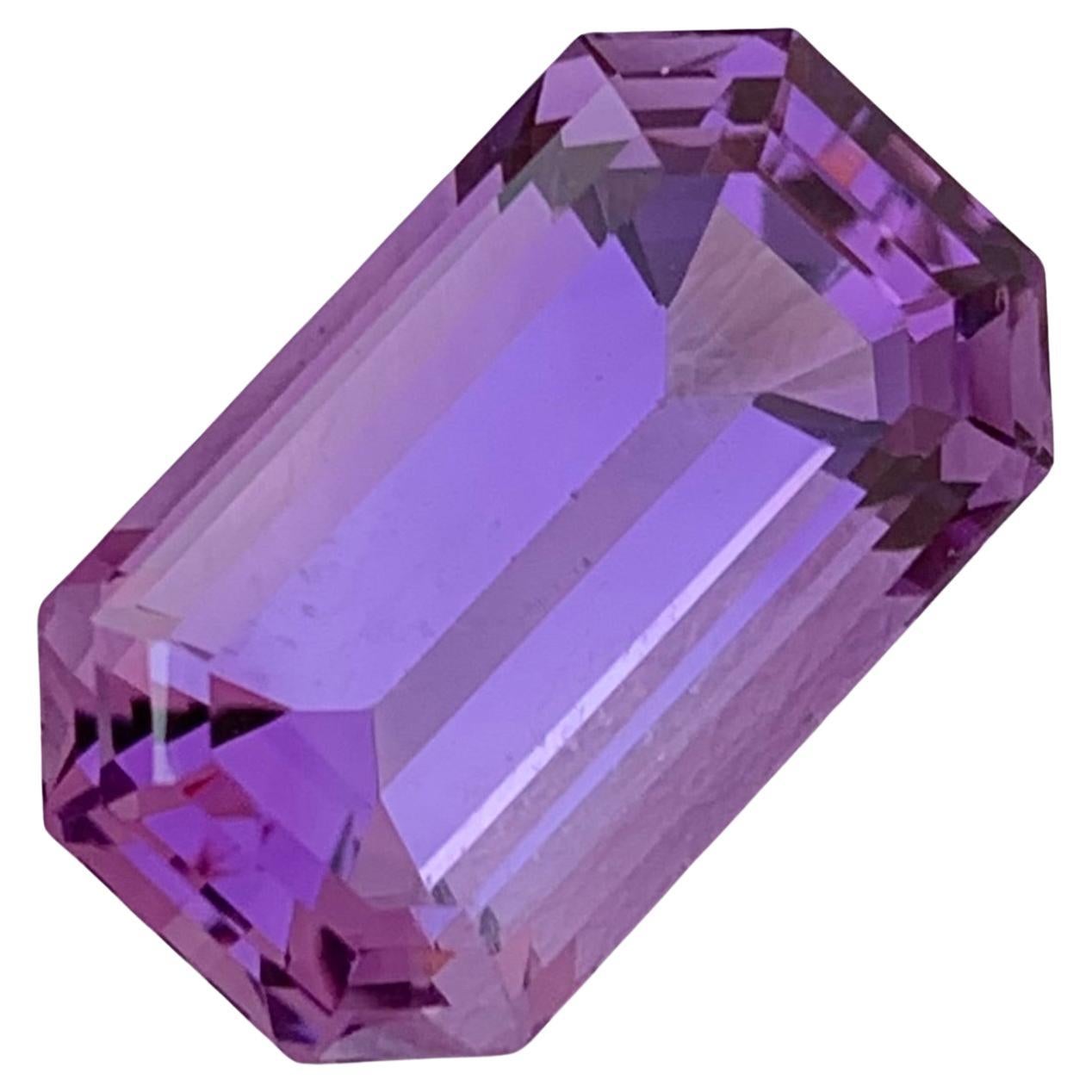 10.85 Carat Natural Loose Amethyst Emerald Shape Gem For Jewellery Making 