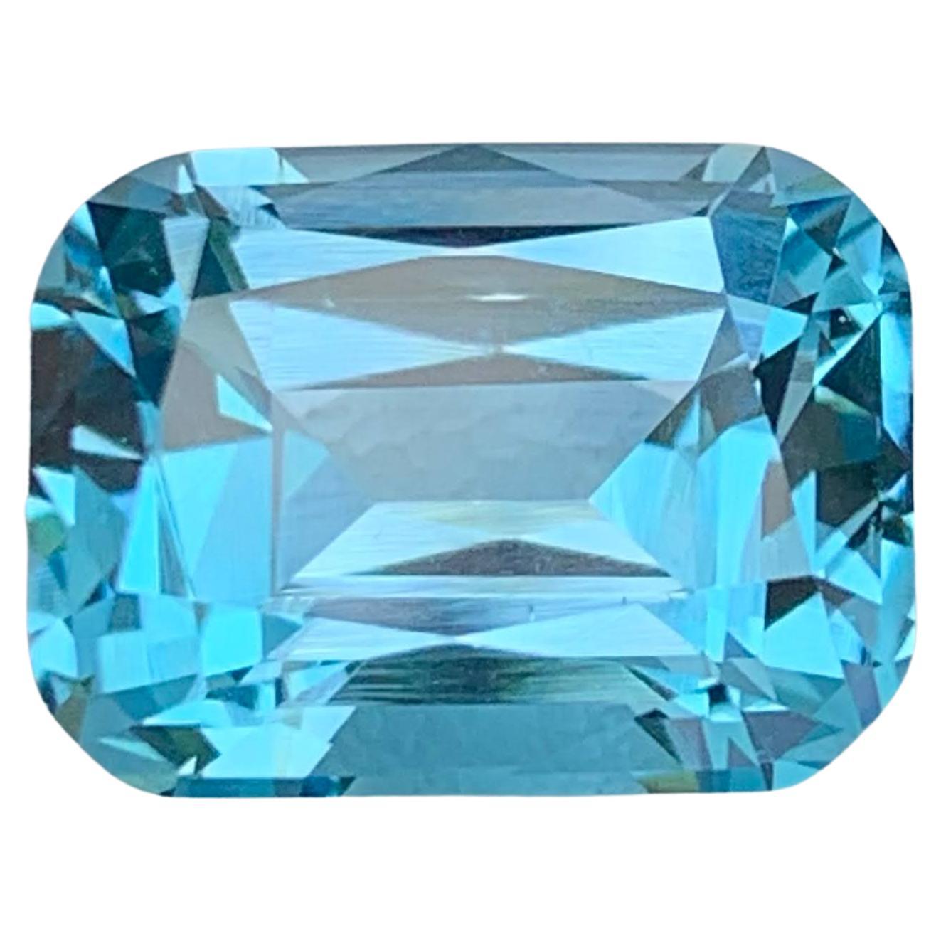 10.85 Carat Natural Loose Sky Color Topaz Stone Cushion Cut African Gemstone For Sale