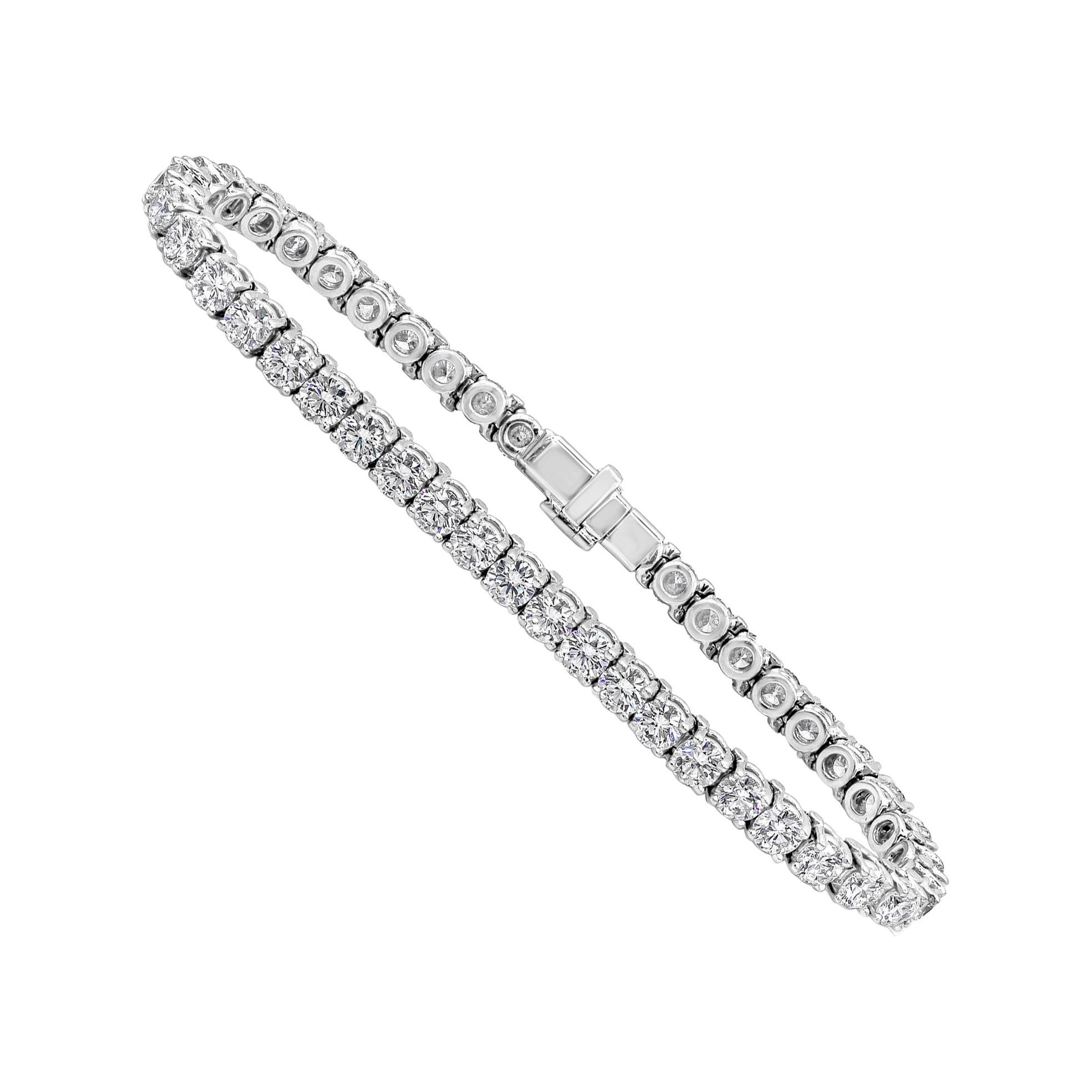 Roman Malakov Diamonds Bracelet de tennis avec diamants ronds et brillants de 10.85 carats au total