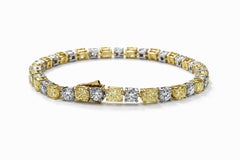 Bracelet en or jaune 10,86ct et diamant DEF 4,31ct Platine 18K