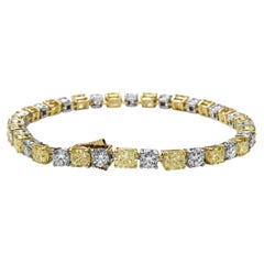 Bracelet en or jaune 10,86ct et diamant DEF 4,31ct Platine 18K
