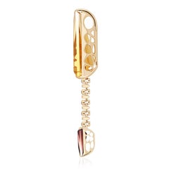 10.86Ct's Citrine, Garnet and Diamond Pendant 14K Yellow Gold Pendant
