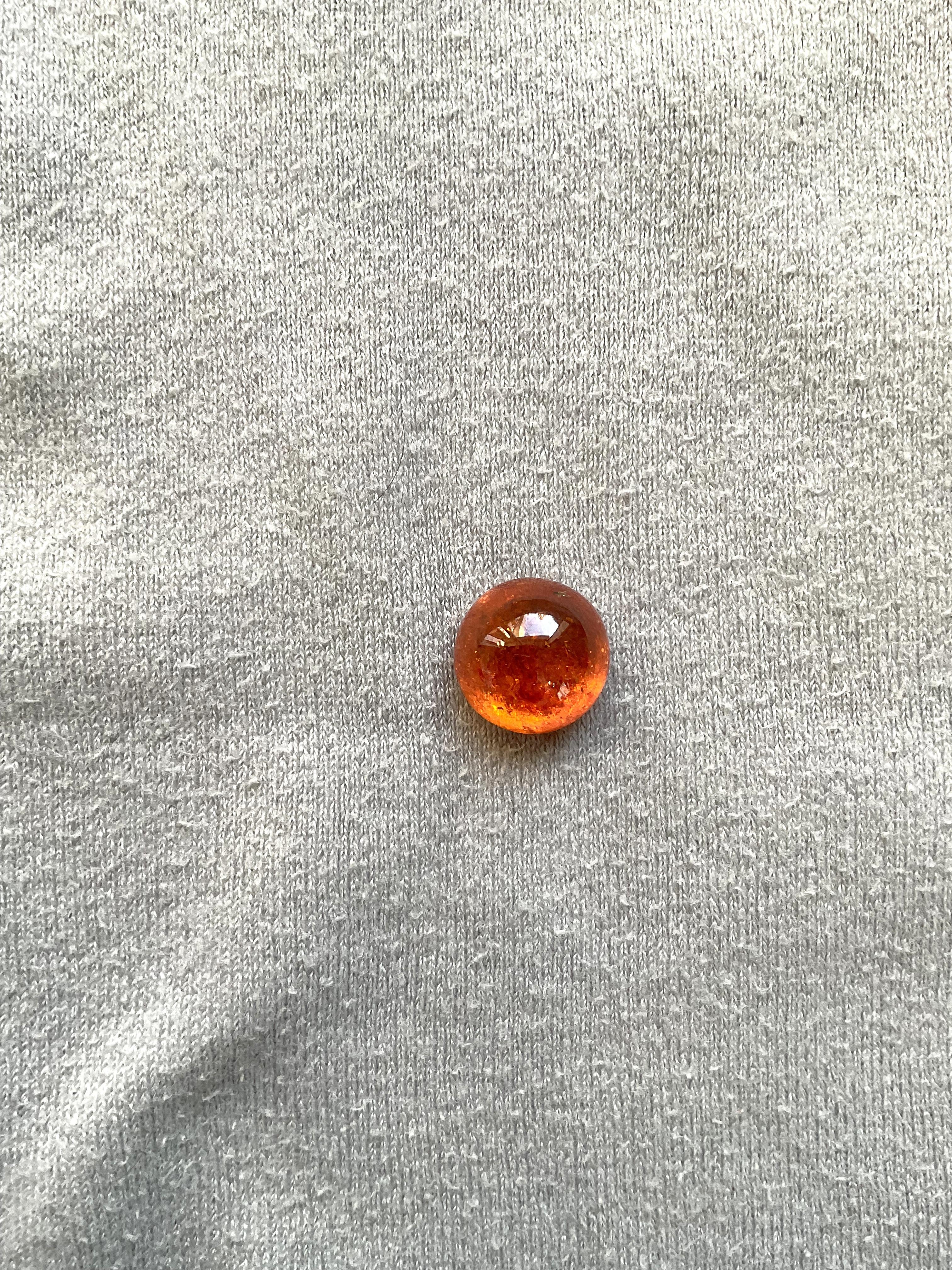 Art Déco 10,87 Carati di Granato Fanta Spessartite Rotondo Liscio Qualità Top Gemma Naturale in vendita
