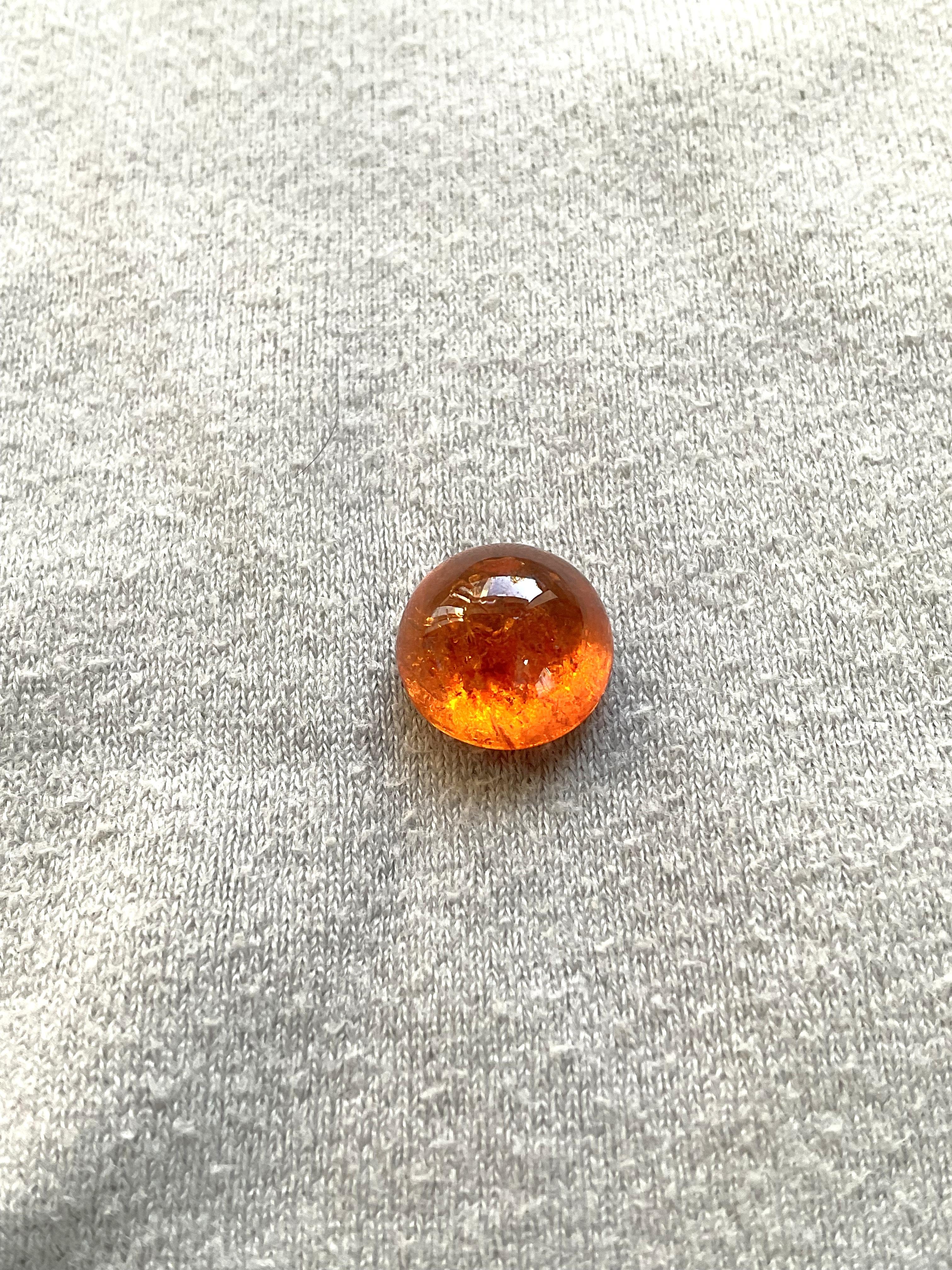 10,87 Carati di Granato Fanta Spessartite Rotondo Liscio Qualità Top Gemma Naturale In condizioni Nuovo in vendita a Jaipur, RJ