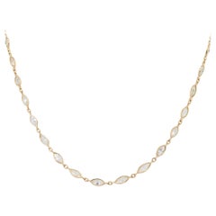 10.88 Carat Marquise Cut Diamond Necklace 18 Karat in Stock