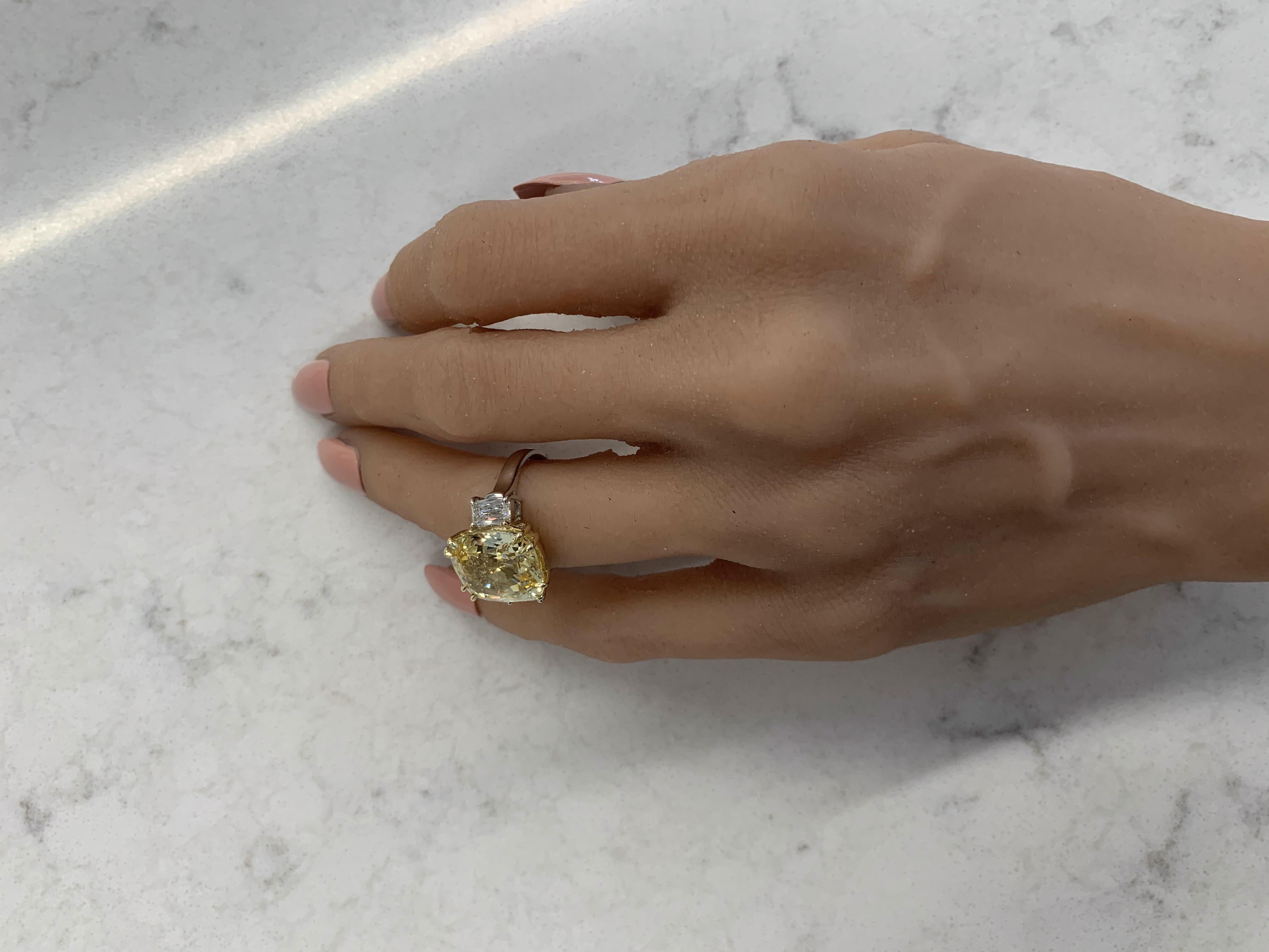 yellow sapphire cushion cut engagement rings