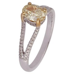1,06 Karat Diamantring, gefasst in Weiß- und Gelbgold