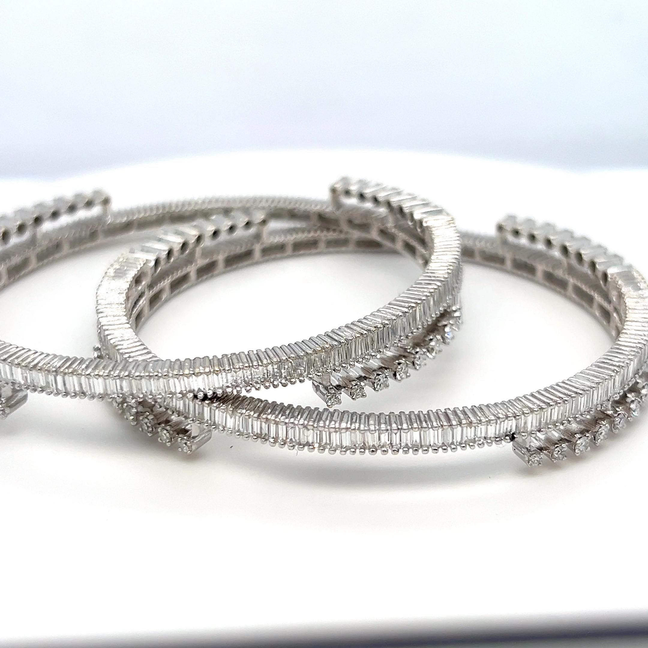 Bangles con diamanti bianchi da 10,89 carati in vendita 6