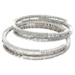 10.89 Carat White Diamonds Bangles