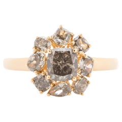 Anillo de Vestido Racimo de Diamantes Champán 1,08ct