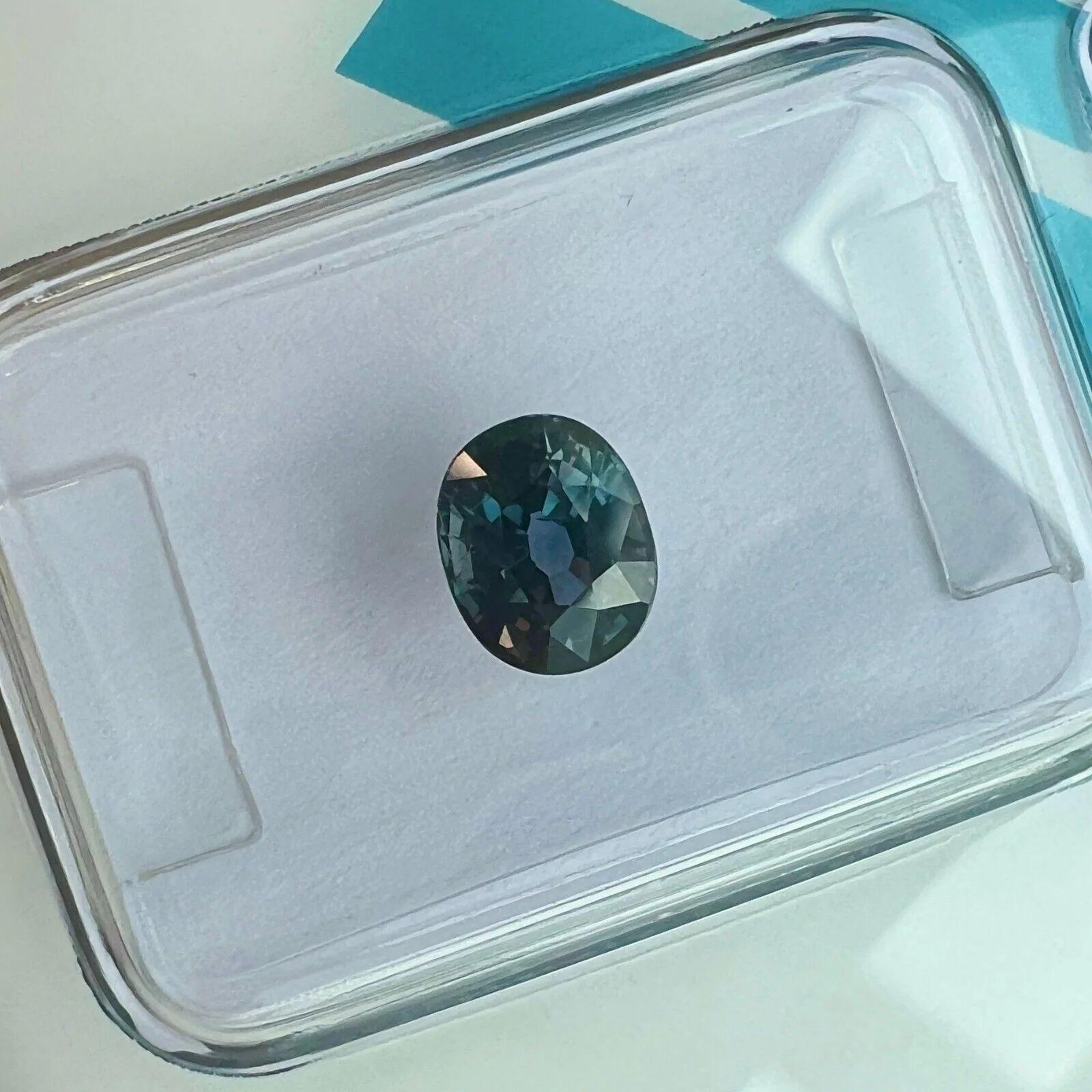 1,08 Karat Farbwechsel-Saphir unerhitzter grüner blauer lila IGI-zertifizierter ovaler Schliff 2
