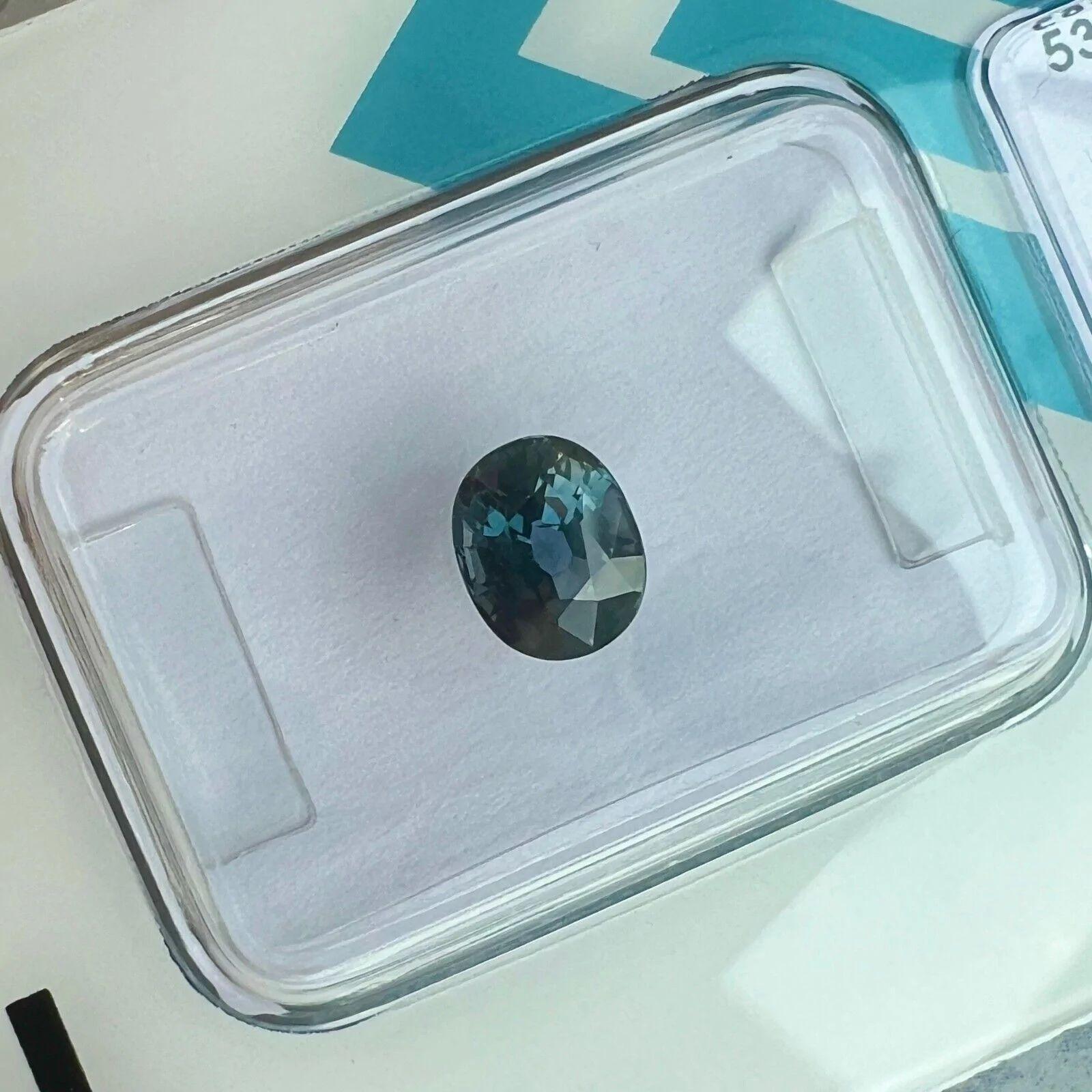 1,08 Karat Farbwechsel-Saphir unerhitzter grüner blauer lila IGI-zertifizierter ovaler Schliff 4
