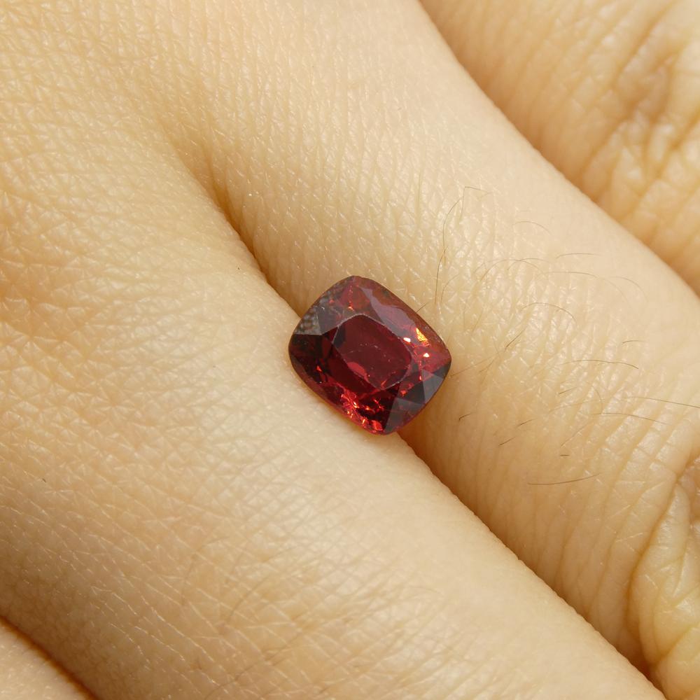 1.08ct Cushion Red Jedi Spinel from Sri Lanka In New Condition For Sale In Toronto, Ontario